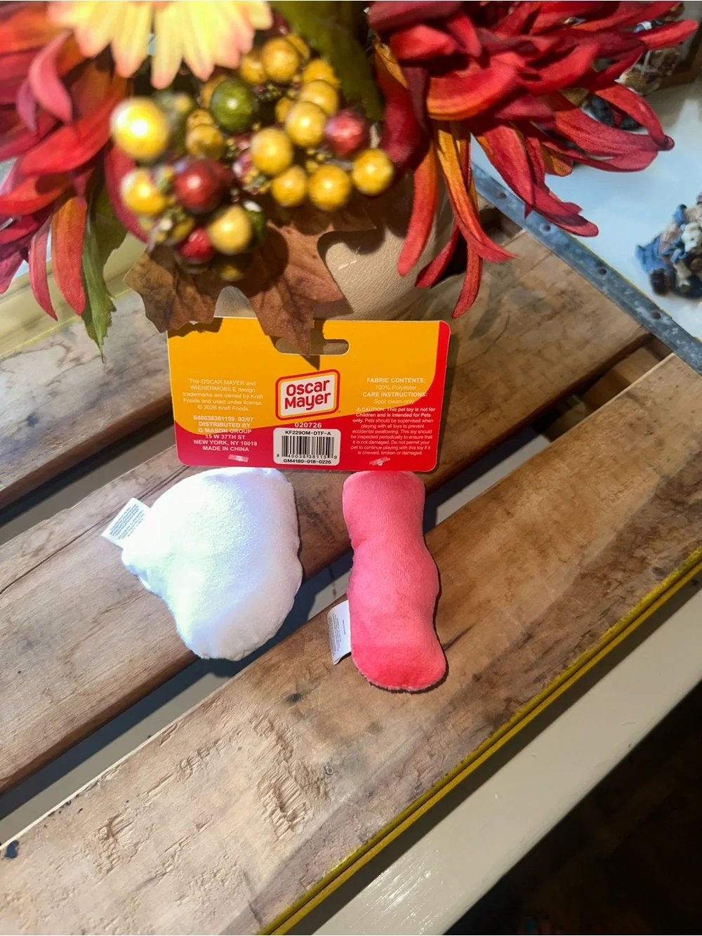 Oscar Mayer Plush 2ct Cat Toys - Sunny Side Up Egg and Bacon. - New